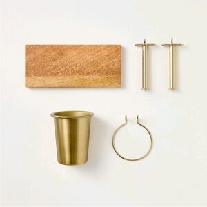 HEARTH & HAND NWT peg shelf accessories kit  -gold